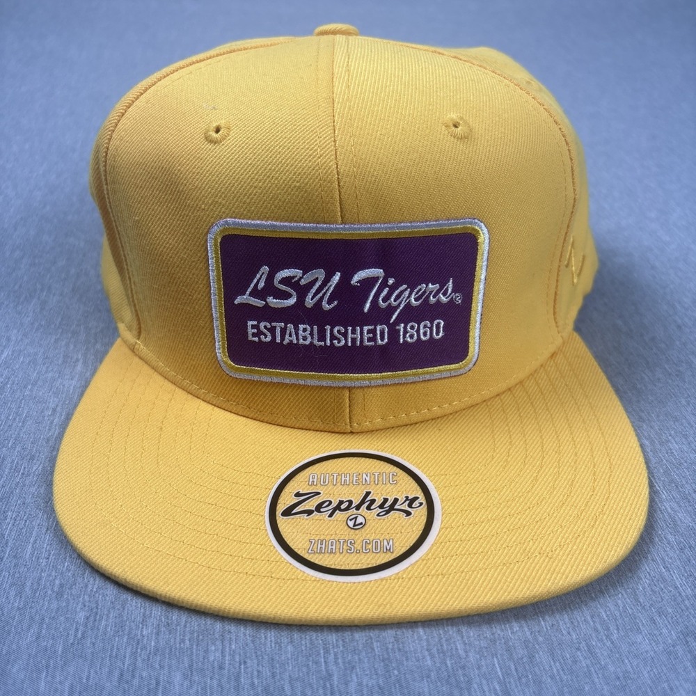 LSU Tigers Zephyr SnapBack Hat ZH NCAA Yellow With Purple Patch - One Size